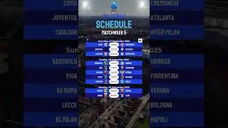 Serie A Matchweek 5 Fixtures - AC Milan vs Napoli #seriea #italyseriea #football