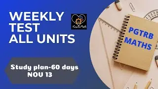 PGTRB MATHS|Study plan -60 days |WEEKLY FREE TEST |All units