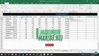 Excel me Maximum kaise nikalen | How to Find Maximum in Excel | #excel #edexcel #excelformula