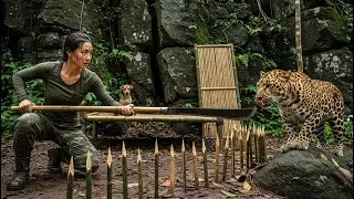 30 Days Survival Alone: ​​Young Girl Discovers Leopard and Crocodile