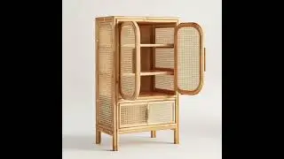 Hand-woven double-door storage cabinet - A warm encounter of nature and storage