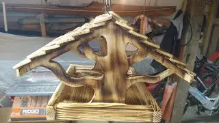 This is a money maker, Shou Sugi Baun wood Bird feeder. 