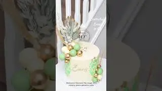Elegant Green & Gold 40th Birthday Cake | Modern Ganache Design by Tyna&rsquo;s Cakes #celebrationcake