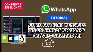 COMO GUARDAR MENSAJES EN UN CHAT DE WHATSAPP EN CELULAR M&Oacute;VIL O NAVEGADOR