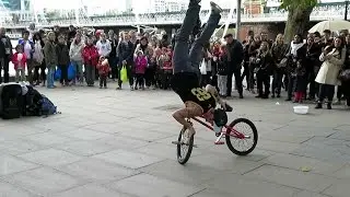 Acrobatic Bicycle Show. Seen in London