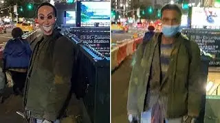 NYC man in grinning Halloween mask attacks stranger with ax police