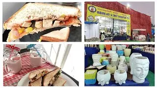 Vlog ! | Sandwich and Smoothies | Simple Breakfast | Art & Craft Exhibition