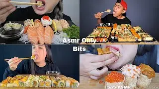 ASMR Sushi Compilation//Compilation///no talking///Bites only////asmr Mukbang//asmr food