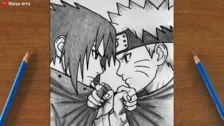 How to Draw Naruto vs Sasuke | Drawing Naruto & Sasuke Final Battle | Anime Drawing Step-by-Step