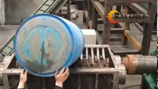 Plastic Barrels/buckets shredder_How to Shred Blue Plastic Drums?