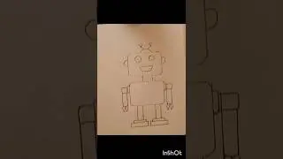 easy robot drawing, very simple robot drawing #art #drawing #shorts #viralshort #robot