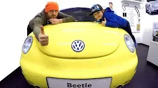 Tim Playing with Daddy at Children's Museum | Driving in My Car Song | VW Bug Ride On with TimKo Kid