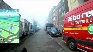 Today catching christmas pikachu's and eevee's in the fog with a lot of traffic.