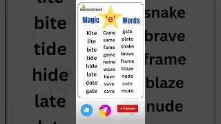 Magic e words| silent e words|last e words| phonics|phonics Reading|phonics|#magic e words #phonics