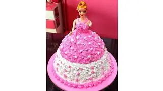 Pink barbie doll cake design | Doll cake decorating idea | Barbie doll cake
