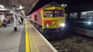 66710 + 66689  on the rear working W.S.R . to Reading with horns and wave from driver at Taunton 