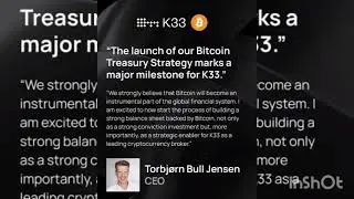 🇳🇴 K33 gets SEK 60 million to buy Bitcoin and start strategy.