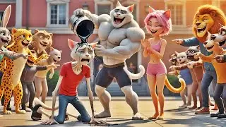 Skinny Kitten to HUGE Muscle Cat! 💪😱 | The Ultimate Transformation #story #ai #cat #catshorts