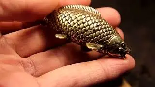 Solid Brass Fish Figurine Miniature Vintage Sea Animal Tea Pet Ornament Craft