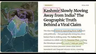 Is Kashmir Moving Away from India? 🌍 The Scientific Truth Behind Viral Claims