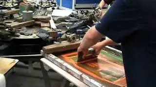 Showing how promotional umbrellas are screen printed