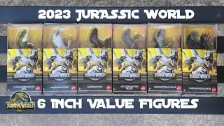 2023 Jurassic World 6 Inch Value Figures - T-Rex, Indominus, Indo Raptor, Giganotosaurus, Blue