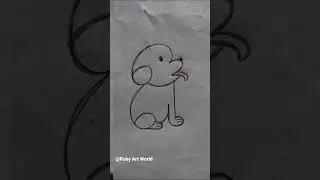 How to draw dog with the help of number 6 | Ruby Art World... #shorts #sketch #pencildrawing #art