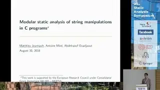 SAS2018 - Modular Static Analysis of String Manipulations in C Programs (by Matthieu Journault)