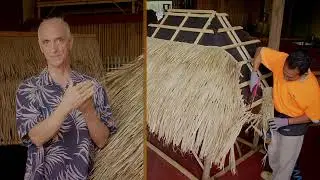Tiki Hut Thatch Roof Install