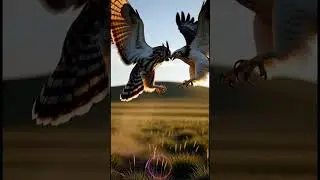 Owl vs Eagle Battle | Epic Wildlife Attack in Wide Open Grasslands Cinematic #animalshowdown #garden