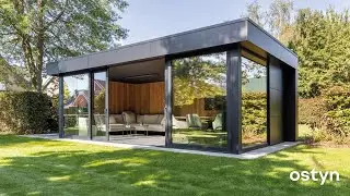 Moderne tuinkamer met zwarte Trespa | Pavillon de jardin moderne avec Trespa noir