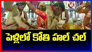 Funny Incident During Marriage, Monkey Entered Middle | V6 News