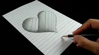 3D Heart Pencil Sketch: Easy Step-by-Step Drawing Tutorial