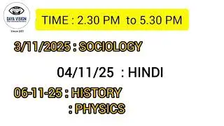 NIOS PLUS TWO EXAM TIME TABLE - OCTOBER 2025  