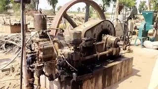 Starting The Desi Engine Best Sounding Engine - 26 HP Diesel Engine Ruston Power Engine Floor Mill