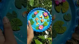 Diy Lotus pond 🪷🐚🍀🫧#shorts #youtubeshorts #diy #art #artist #viralvideo #trending