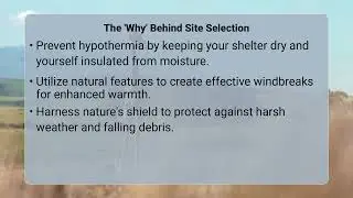 How Do I Choose a Suitable Lean-To Shelter Site?