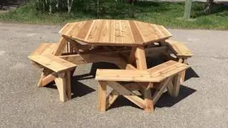 8 Person Octagon Cedar Picnic Table
