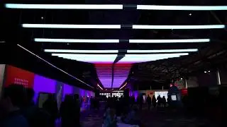 KINETIC LIGHTS - THE WAVE XL - gigantic 80m long kinetic installation for Facebook F8 conference