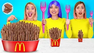 GROSS GEGEN MITTEL GEGEN KLEIN-ESSENSCHALLENGE || Erstaunliche Riesens&uuml;&szlig;igkeiten von 123 GO! TRENDS