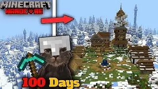 I Survive 100 Days in Ice Spikes only World in Minecraft P.E