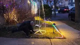 8Ft Lighted Christmas Tree Outdoor, Smart LED Christmas Cone Tree Light