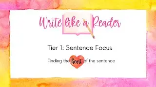 Write like a Reader, Sentence Focus overview