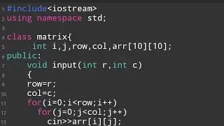 Addition of two matrix using class object | c++ program