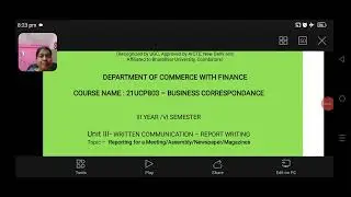Reporting for a Meeting/Assembly/Newspaper/Magazine|Business Correspondence|snsinstitutions