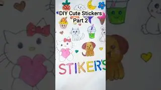DIY Handmade Stickers at Home | Marker Colouring 🎨 | Part2  #ayeniadrawing #viralshort #trending #❤👍