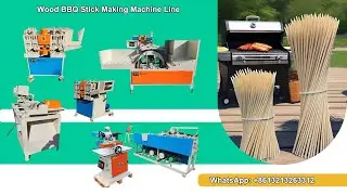 Wood BBQ Stick Making Machine Line With Skewer Stick Sharpening and Packing Machine