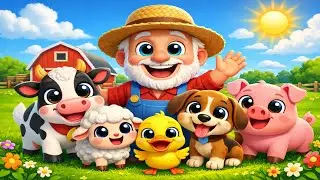 Old MacDonald Had a Farm | Animal Sounds Song for Kids | Farm Animals