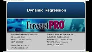 Forecast Pro Dynamic Regression