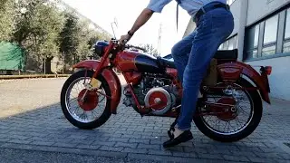 Винтажный мотоцикл: Moto Guzzi Falcone 500 Sport sound. Старт и ускорение